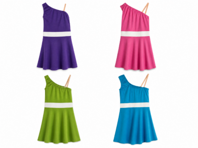 Colourful One-Shoulder Dance Dresses – Junior