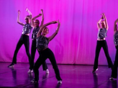 Black & Silver Sparkle Performance Top